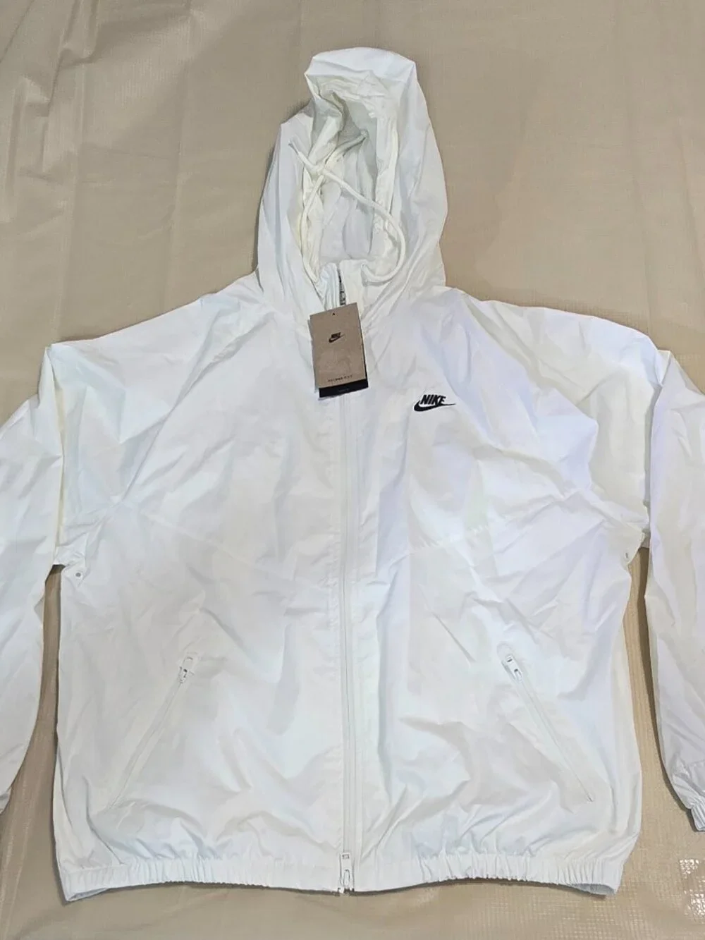 Nike Windrunner Lined Jacket HV8369-133 Mens Sz (S-M) White Hooded Full Zip NWT